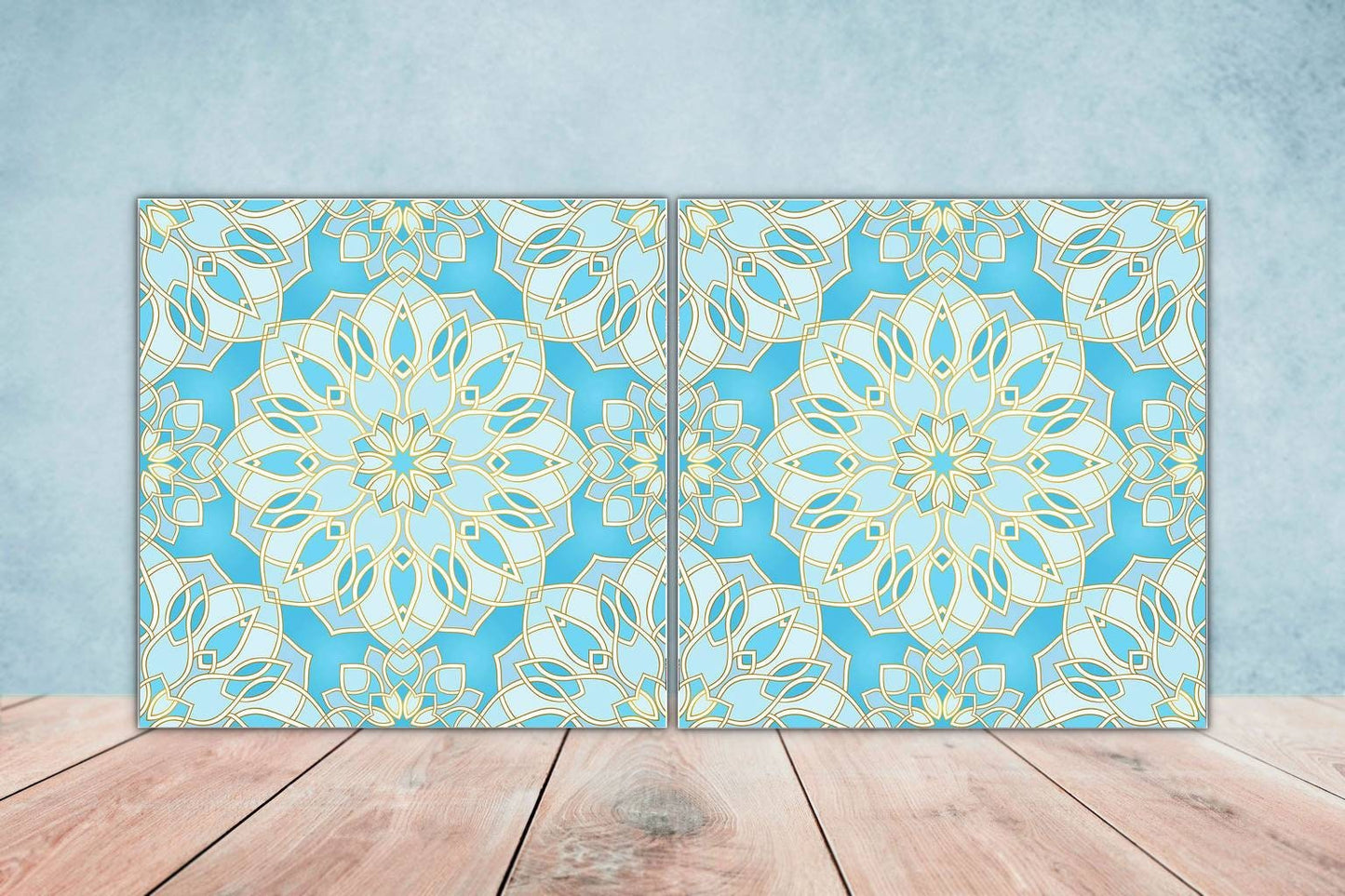 Moroccan Ceramic Tiles - Set of 2 Moroccan Wall Decor Tiles - Kitchen Backsplash Tiles, Table Decorative Tiles, Bathroom Tiles, Coaster