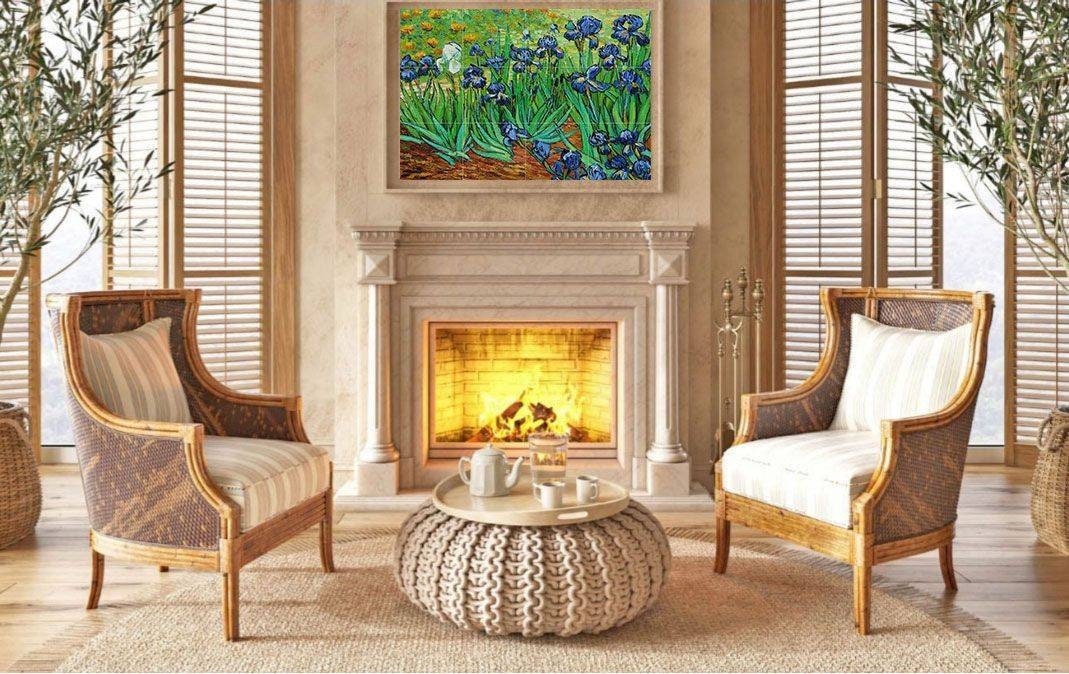 Tile Mural/Mosaic Ceramic Panel of Vincent van Gogh's Irises - Van Gogh wall print - Tile Mural - Tile Mosaic - Gloss Tiles - Accenti tiles
