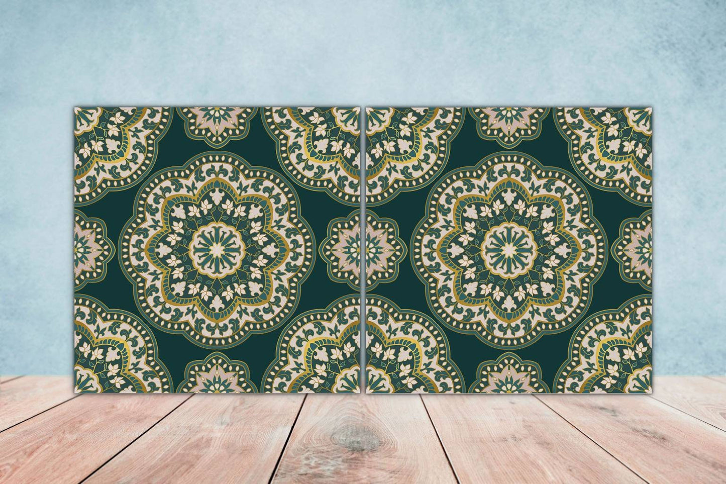 Moroccan Ceramic Tiles - Set of 2 Moroccan Wall Decor Tiles - Kitchen Backsplash Tiles, Table Decorative Tiles, Bathroom Tiles, Coaster