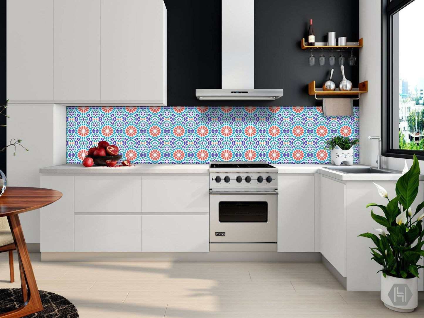 Moroccan Ceramic Tiles - Set of 2 Moroccan Wall Decor Tiles - Kitchen Backsplash Tiles, Table Decorative Tiles, Bathroom Tiles, Coaster