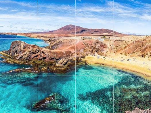 Tile Mural/Mosaic Ceramic Panel of Lanzarote Canary Islands- Spanish Landscape - Lanzarote wall print -Tile Mural - Gloss Tiles -Tile Mosaic