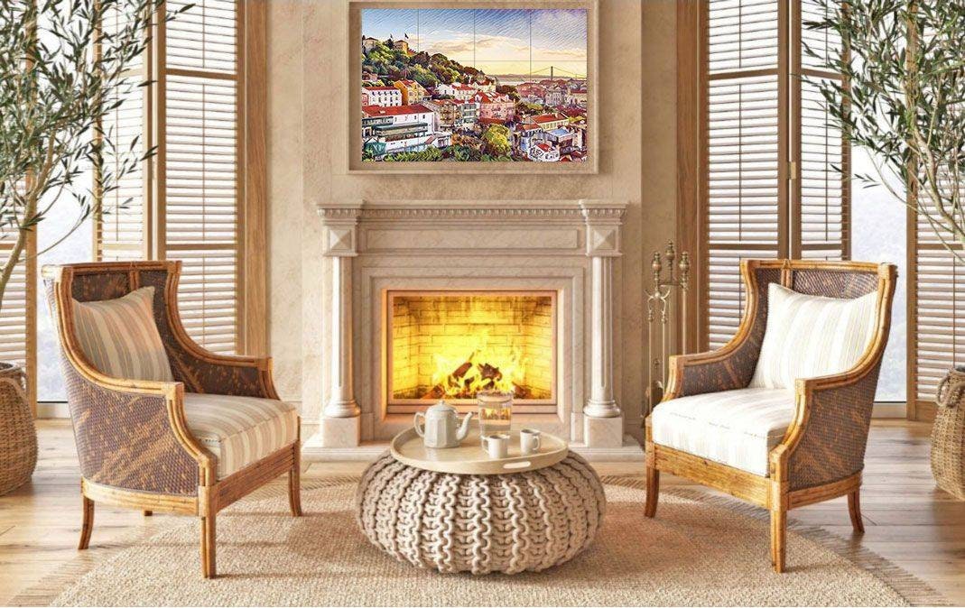 Tile Mural/Mosaic Ceramic Panel of Lisbon - Portugal- Lisbon wall print - Portugal Wall Art - Tile Mural - Gloss Tiles - Tile Mosaic