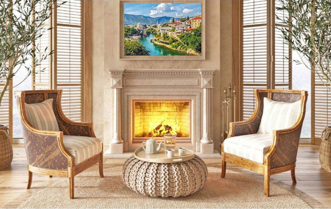Tile Mural/Mosaic Ceramic Panel of Mostar Bosnia and Herzegovina - Mostar Wall Print - Mostar art - Tile Mural - Gloss Tiles -Tile Mosaic