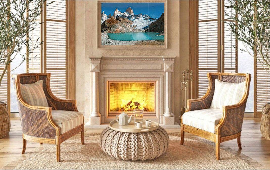 Tile Mural/Mosaic Ceramic Panel of Mount Fitzroy Patagonia - Patagonia print - Patagonia Wall art - Argentina print -Tile Mural -Gloss Tiles