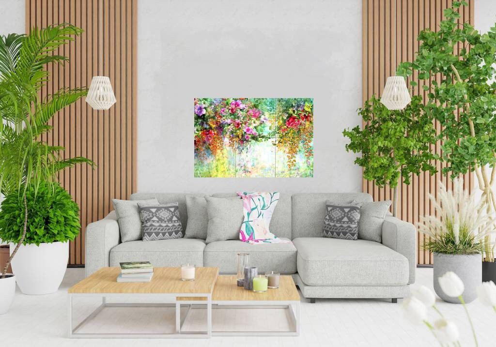 Tile Mural/Mosaic Ceramic of Flowers Watercolour Painting - Landscape Mural - Flower Wall Art - Floral Tile Mural -Gloss Tiles - Tile Mosaic
