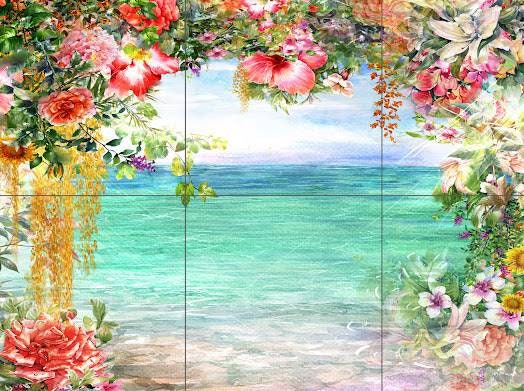 Tile Mural/Mosaic Ceramic of Flowers Watercolour Painting - Landscape Mural - Flower Wall Art - Floral Tile Mural -Gloss Tiles - Tile Mosaic
