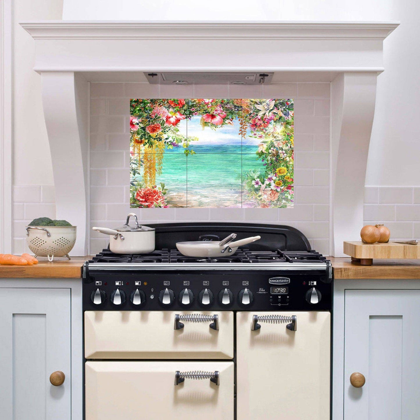 Tile Mural/Mosaic Ceramic of Flowers Watercolour Painting - Landscape Mural - Flower Wall Art - Floral Tile Mural -Gloss Tiles - Tile Mosaic