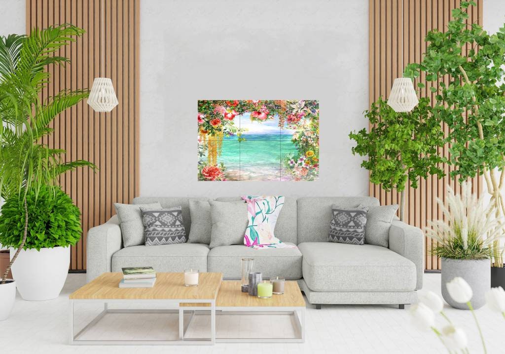 Tile Mural/Mosaic Ceramic of Flowers Watercolour Painting - Landscape Mural - Flower Wall Art - Floral Tile Mural -Gloss Tiles - Tile Mosaic