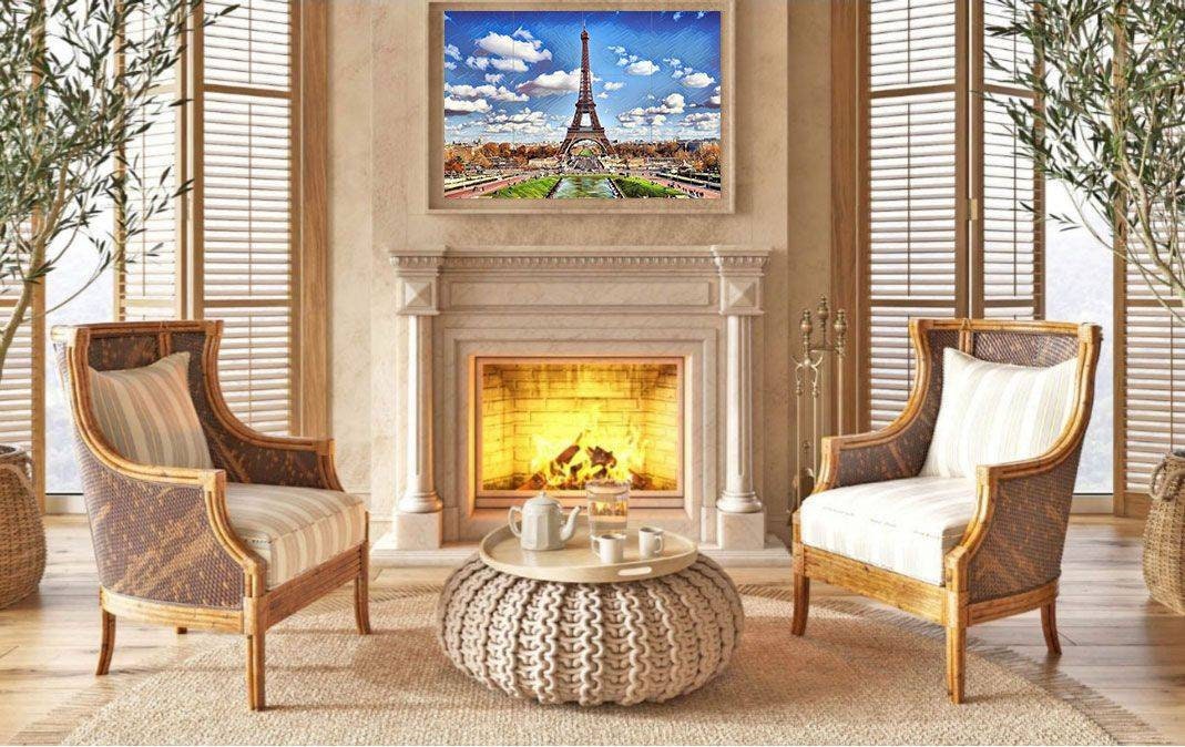 Tile Mural/Mosaic Ceramic Panel of Paris Tour Eiffel - Tour Eiffel print - Paris Wall Art - Paris print -Tile Mural - Tile Mosaic