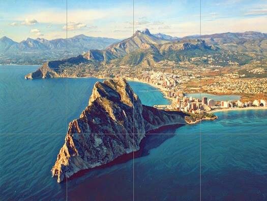 Tile Mural/Mosaic Ceramic Panel of Calpe - Calpe wall print - Calpe Wall Art - Tile Mural - Gloss Tiles -Tile Mosaic- Kitchen Bakcksplash