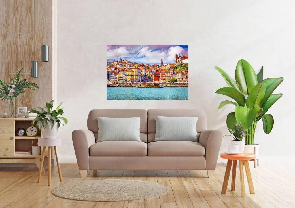 Tile Mural/Mosaic Ceramic Panel of Porto -Porto wall print - Portuguese tile Mural - Tile Mural - Gloss Tiles - Tile Mosaic - Accent tiles
