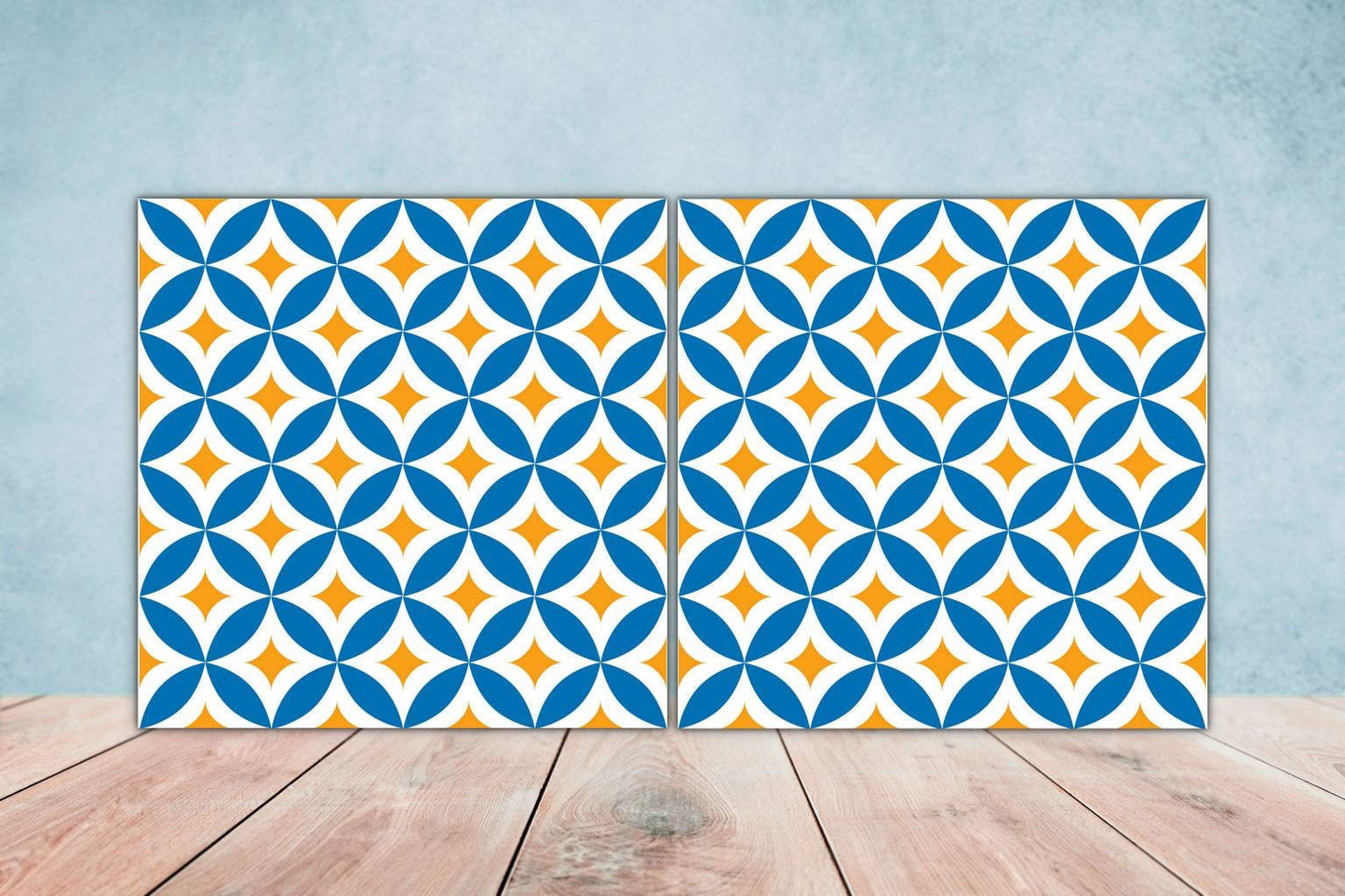 Portuguese Azulejo Tiles - Set of 2 Portuguese Wall Decor Tiles - Kitchen Backsplash Tiles, Table Decorative Tiles, Bathroom Tiles, Coaster