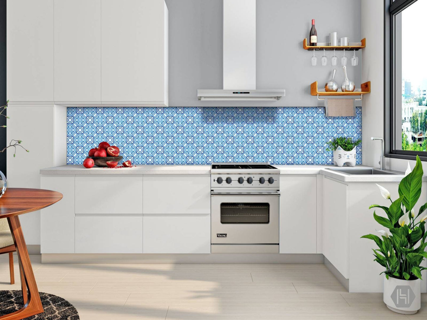 Portuguese Azulejo Tiles - Set of 2 Portuguese Wall Decor Tiles - Kitchen Backsplash Tiles, Table Decorative Tiles, Bathroom Tiles, Coaster