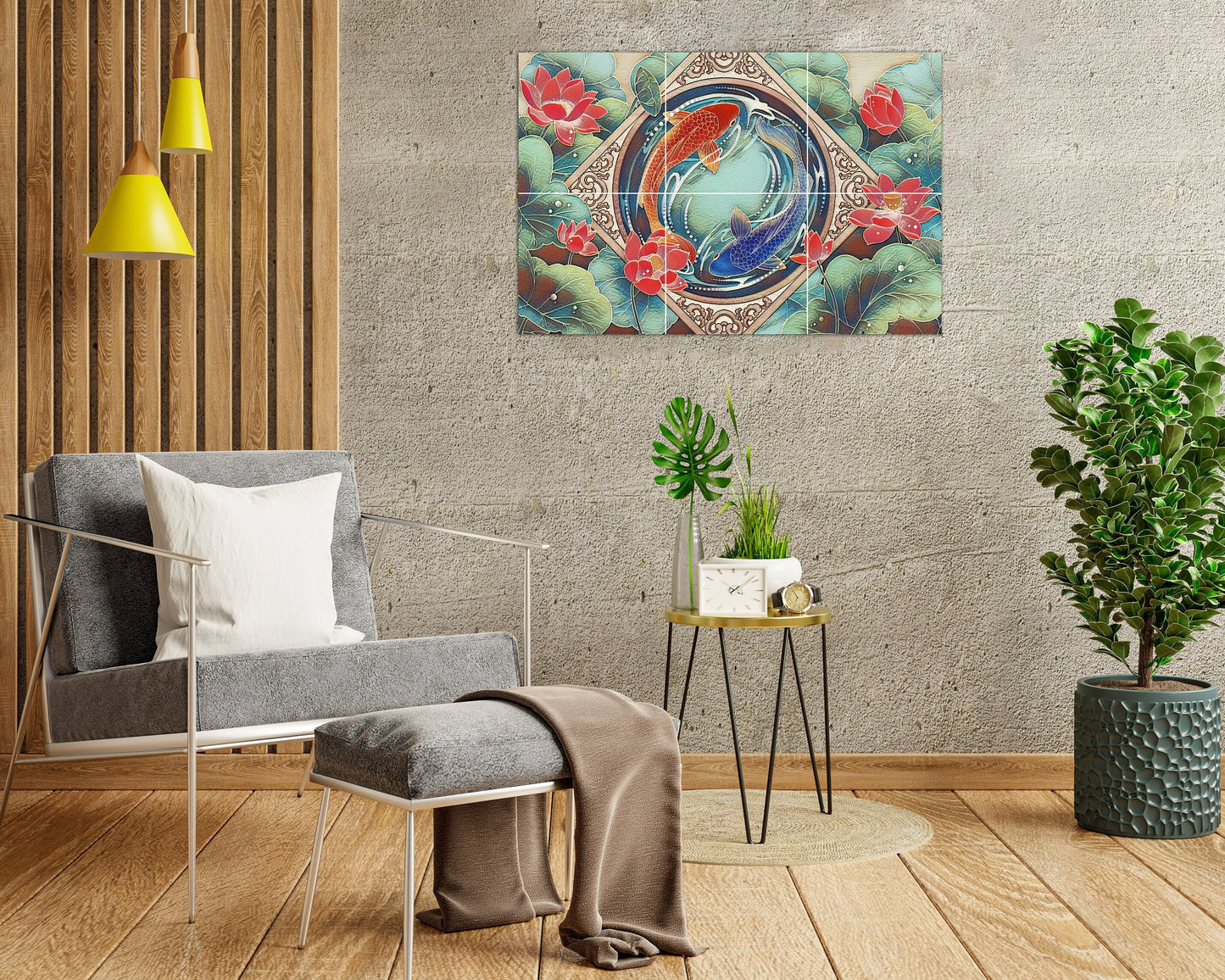 Tile Mural/Mosaic Ceramic Panel of a Japanese Koi Fish - Koi Fish Wall Art - Japanese Koi Fish print -Tile Mural - Gloss Tiles - Tile Mosaic