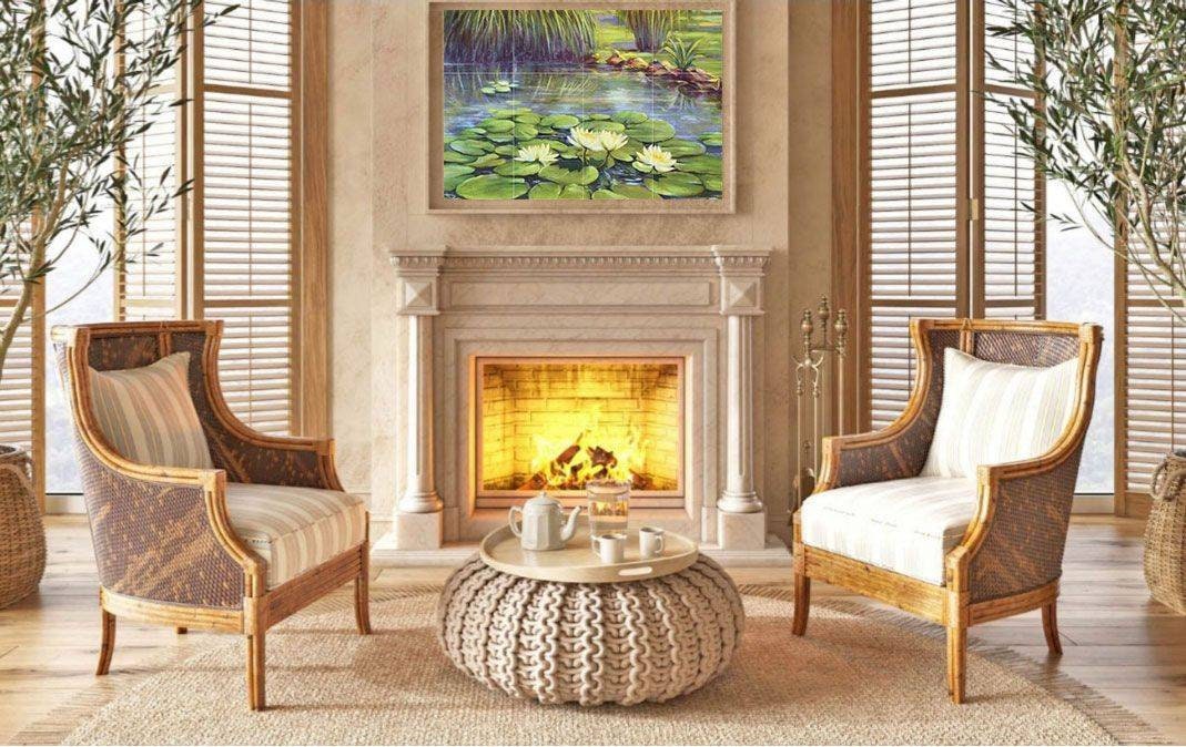 Tile Mural/Mosaic Ceramic of Lafayette F Cargill Water Lily - Lily Flower print - Gloss Tiles -Flower Art Print - Tile Mosaic - Wall Decor