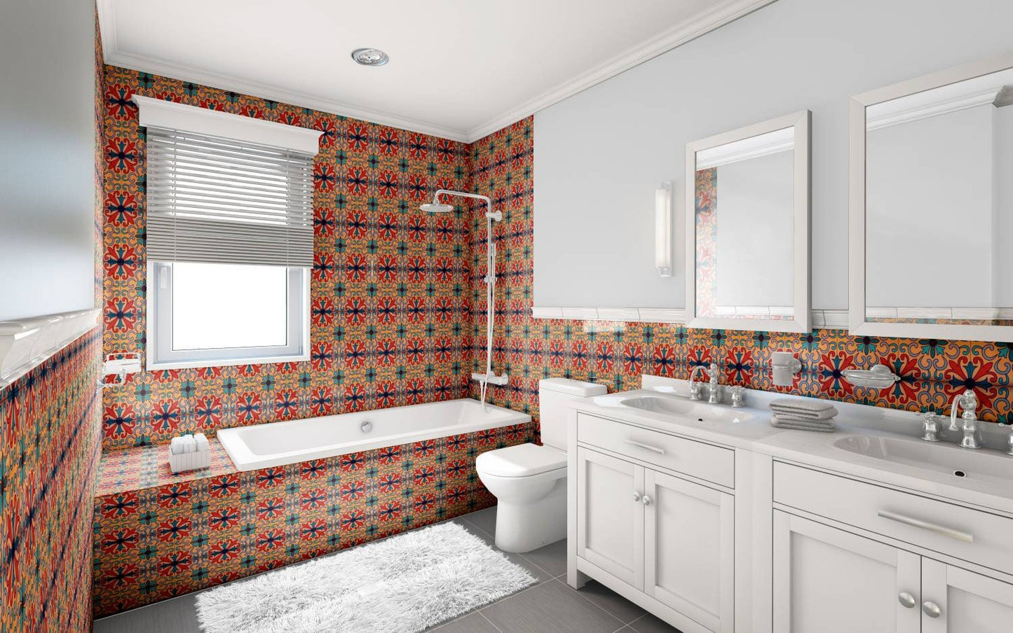 Spanish Ceramic Tiles - Set of 2 Spanish Wall Decor Tiles - Kitchen Backsplash Tiles, Table Decorative Tiles, Bathroom Tiles, Coaster