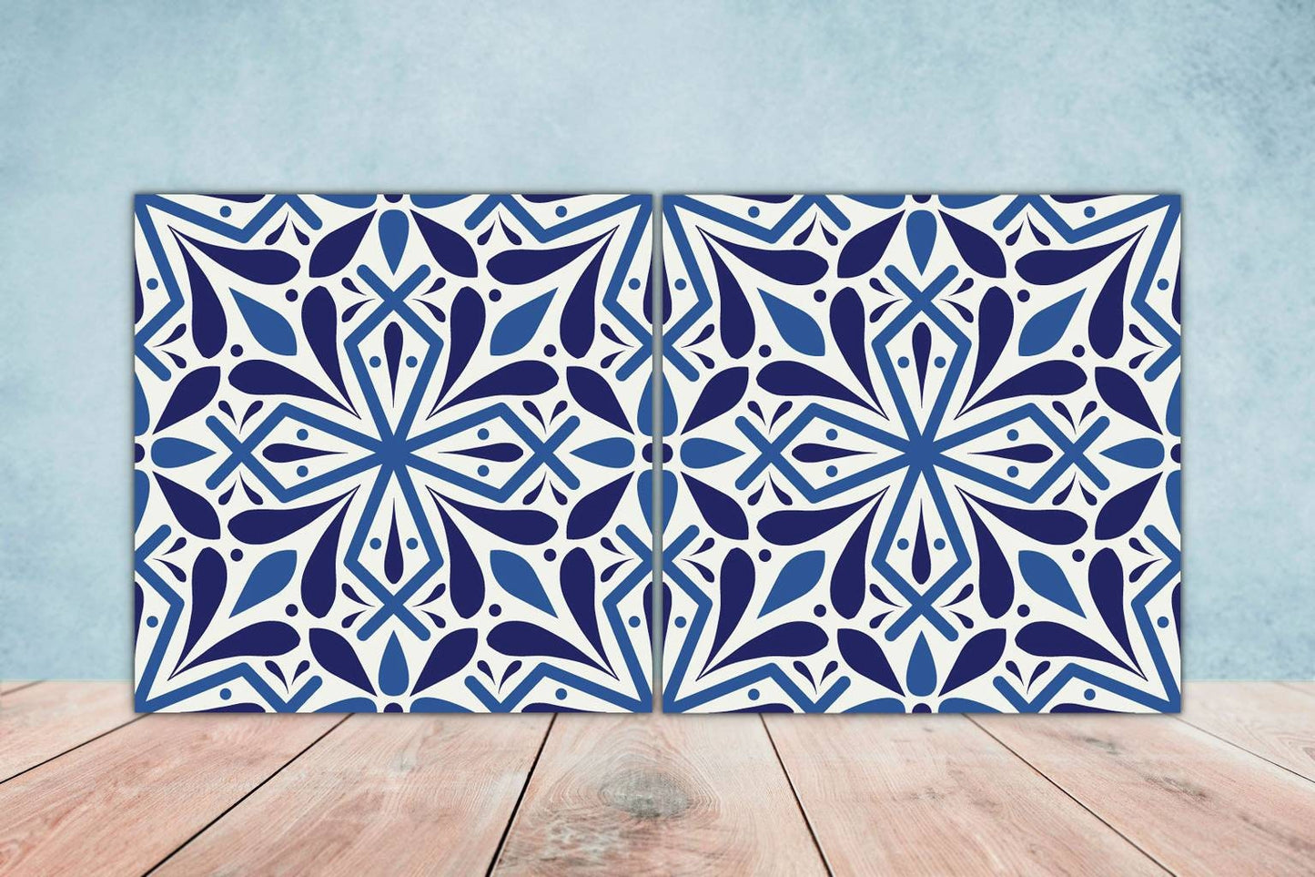 Spanish Ceramic Tiles - Set of 2 Spanish Wall Decor Tiles - Kitchen Backsplash Tiles, Table Decorative Tiles, Bathroom Tiles, Coaster