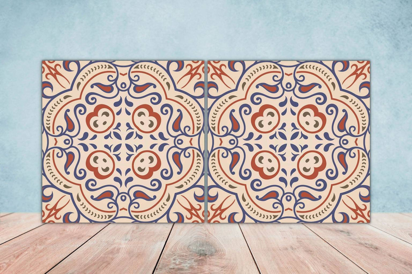 Spanish Ceramic Tiles - Set of 2 Spanish Wall Decor Tiles - Kitchen Backsplash Tiles, Table Decorative Tiles, Bathroom Tiles, Coaster