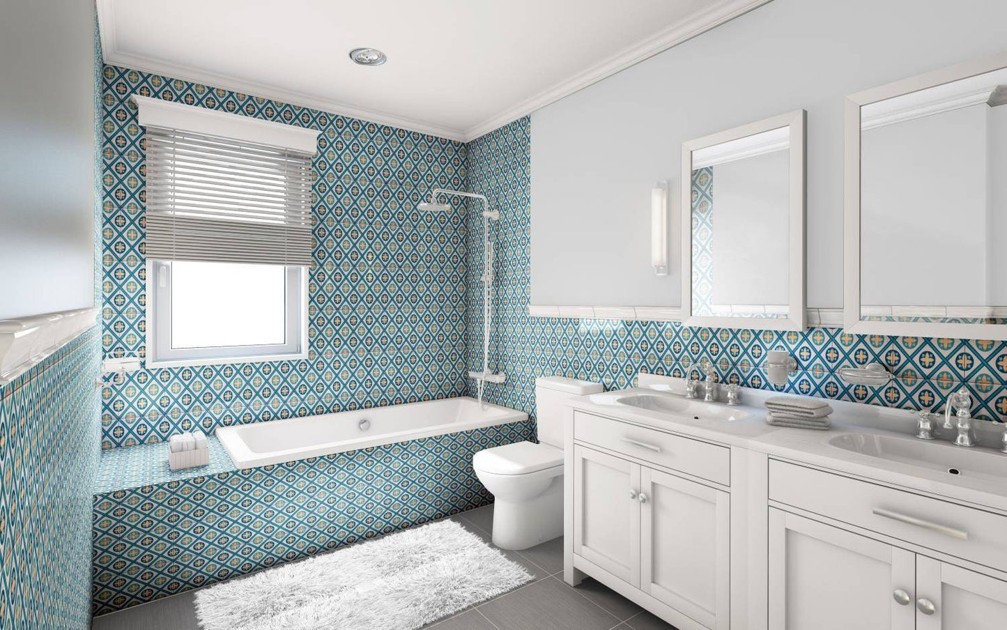 Spanish Ceramic Tiles - Set of 2 Spanish Wall Decor Tiles - Kitchen Backsplash Tiles, Table Decorative Tiles, Bathroom Tiles, Coaster