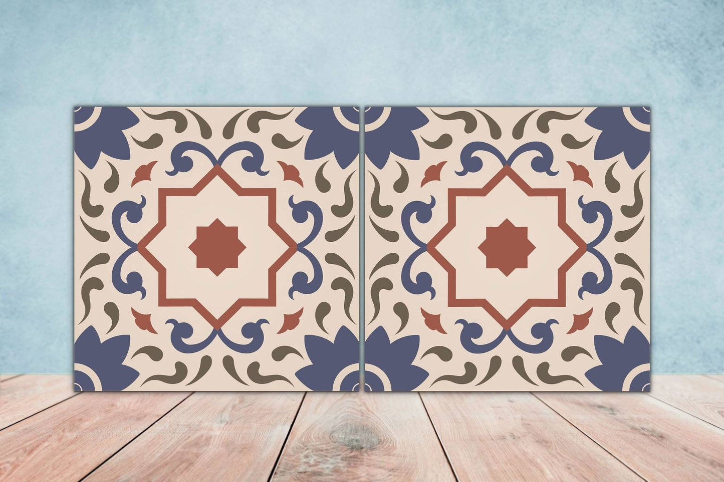 Spanish Ceramic Tiles - Set of 2 Spanish Wall Decor Tiles - Kitchen Backsplash Tiles, Table Decorative Tiles, Bathroom Tiles, Coaster