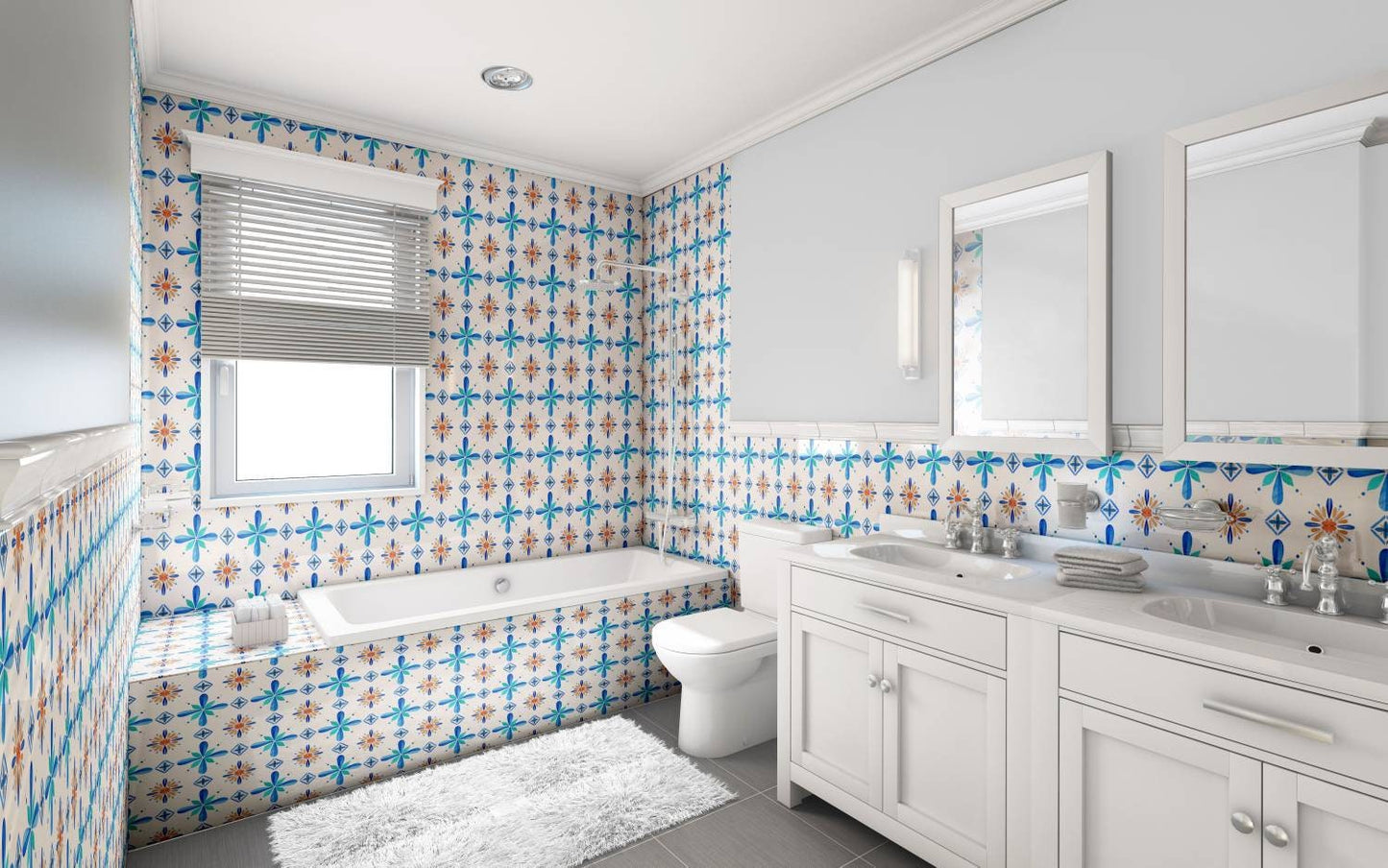 Spanish Ceramic Tiles - Set of 2 Spanish Wall Decor Tiles - Kitchen Backsplash Tiles, Table Decorative Tiles, Bathroom Tiles, Coaster