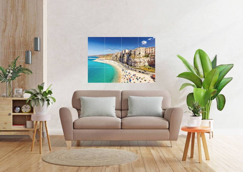 Tile Mural/Mosaic Ceramic Panel of Tropea - Tropea wall print - Calabria wall print -Tropea Wall Art - Tile Mural - Gloss Tiles -Tile Mosaic