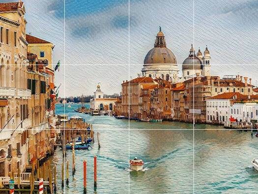 Tile Mural/Mosaic Ceramic Panel of Venice - Venice wall art - Venice wall print - Tile Mural -Gloss Tiles -Tile Mosaic - Kitchen backsplash