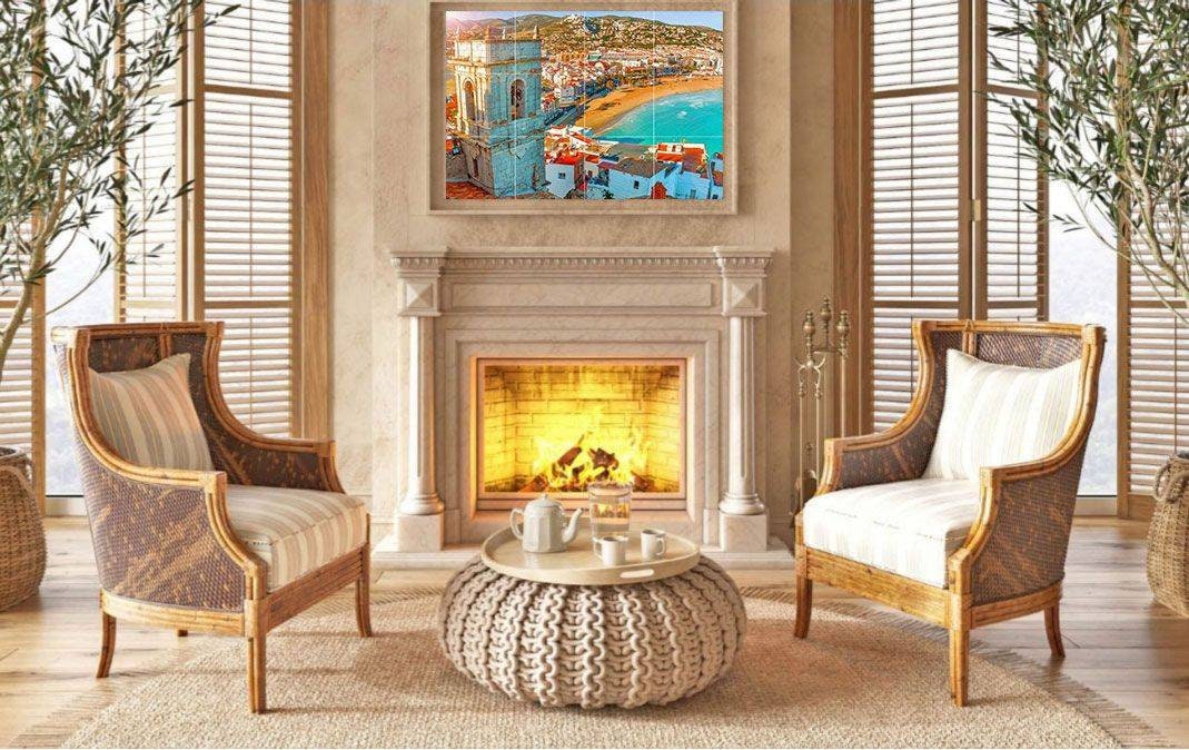 Tile Mural/Mosaic Ceramic Panel of Valencia - Valencia wall print - Spain wall print -Tile Mural -Gloss Tiles -Tile Mosaic - wall tiles