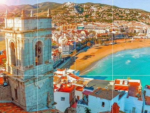 Tile Mural/Mosaic Ceramic Panel of Valencia - Valencia wall print - Spain wall print -Tile Mural -Gloss Tiles -Tile Mosaic - wall tiles
