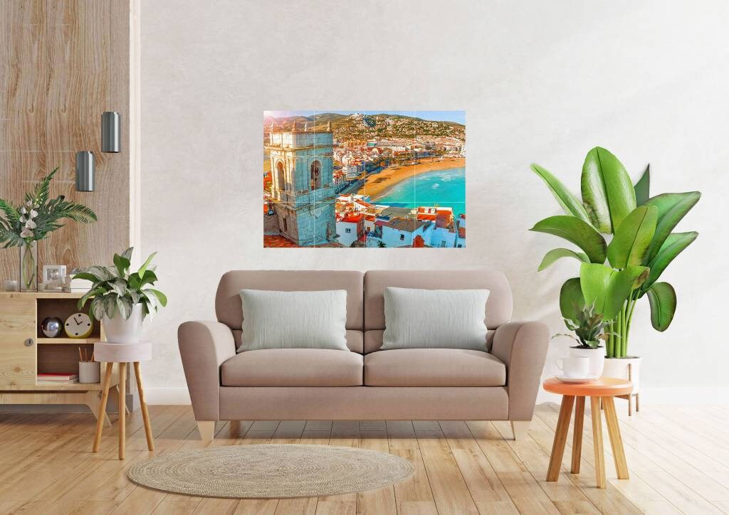 Tile Mural/Mosaic Ceramic Panel of Valencia - Valencia wall print - Spain wall print -Tile Mural -Gloss Tiles -Tile Mosaic - wall tiles