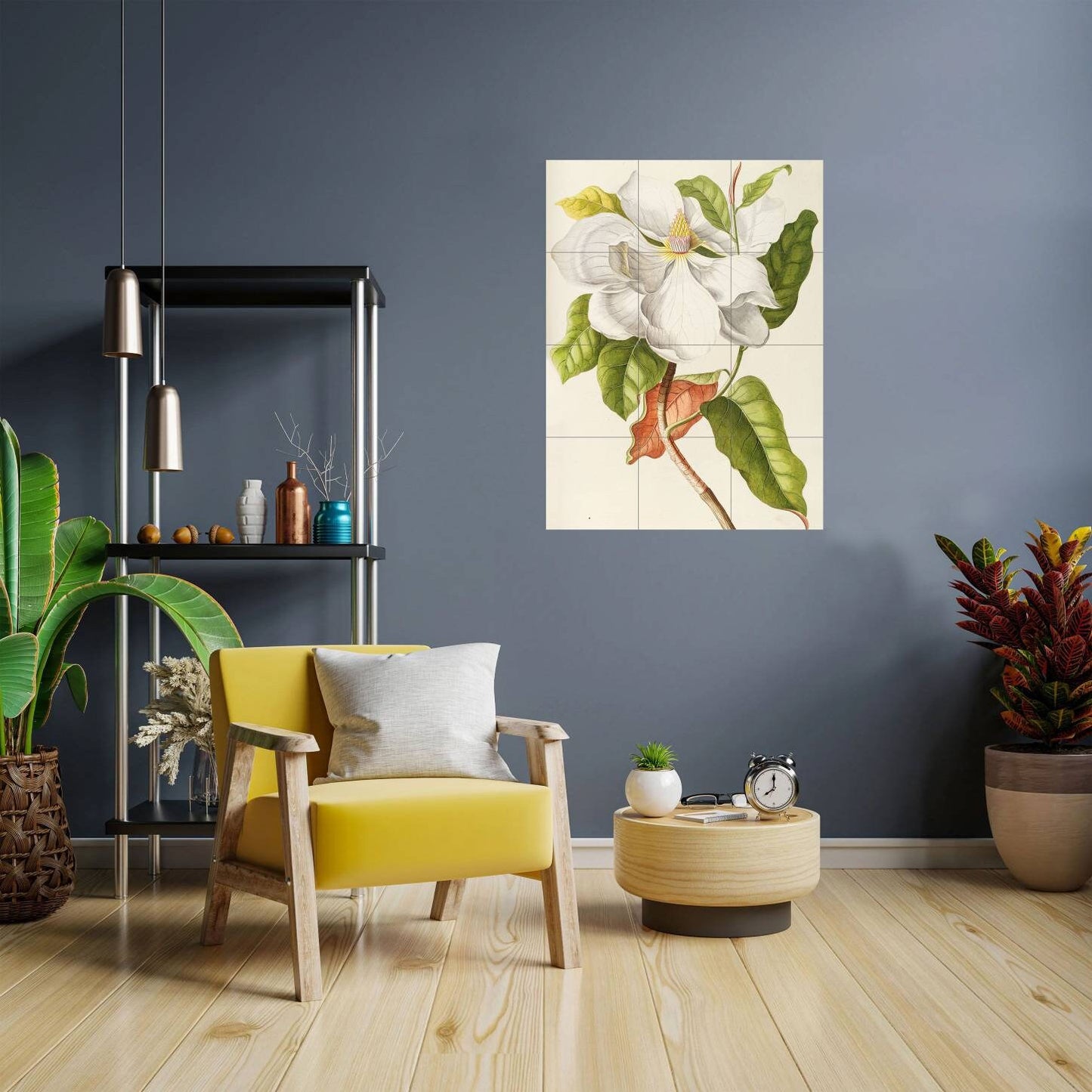 Tile Mural/Mosaic Ceramic Panel of Dionysius Ehret Magnolia - Vintage Botanica print - Magnolia print - Tile Mosaic - Floral Tile Mural