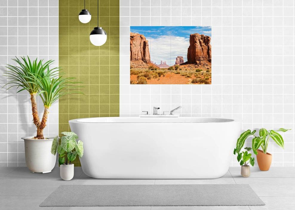 Tile Mural/Mosaic Ceramic of Monument Valley, Arizona wall print -Arizona Wall Art - Tile Mural - Gloss Tiles - Tile Mosaic -Bathroom tiles