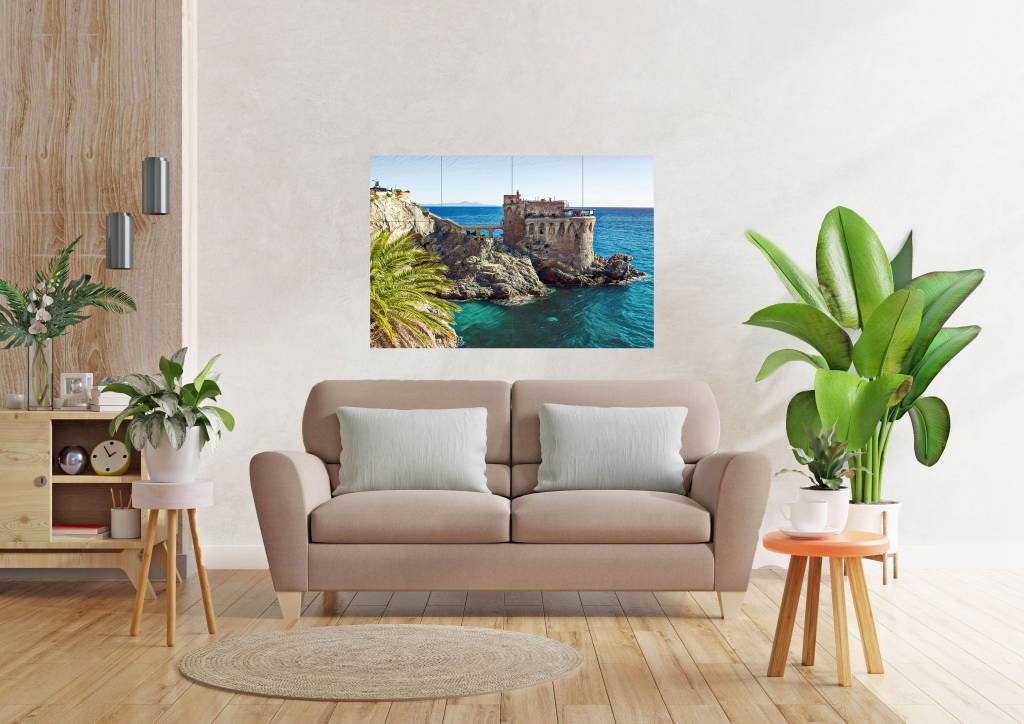 Tile Mural/Mosaic Ceramic Panel of Maiori Amalfi Coast - Torre Normanna print - Maiori wall print - Tile Mural - Gloss Tiles - Tile Mosaic