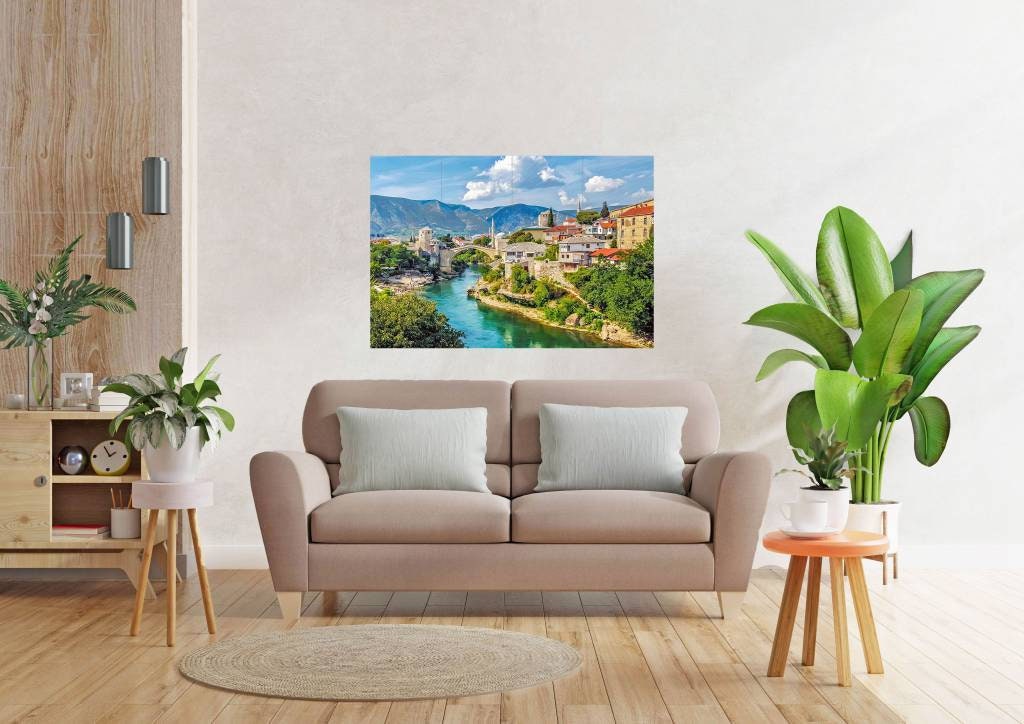 Tile Mural/Mosaic Ceramic Panel of Mostar Bosnia and Herzegovina - Mostar Wall Print - Mostar art - Tile Mural - Gloss Tiles -Tile Mosaic