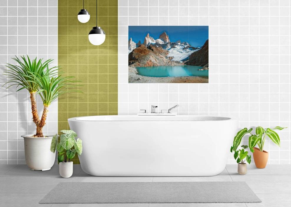 Tile Mural/Mosaic Ceramic Panel of Mount Fitzroy Patagonia - Patagonia print - Patagonia Wall art - Argentina print -Tile Mural -Gloss Tiles
