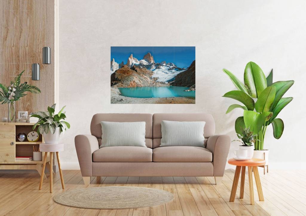 Tile Mural/Mosaic Ceramic Panel of Mount Fitzroy Patagonia - Patagonia print - Patagonia Wall art - Argentina print -Tile Mural -Gloss Tiles