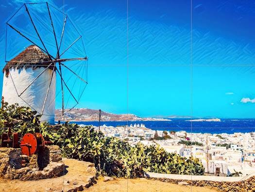 Tile Mural/Mosaic Ceramic Panel of Mykonos Greece -Mykonos wall print - Mykonos Wall Art - Tile Mural - Gloss Tiles - Tile Mosaic
