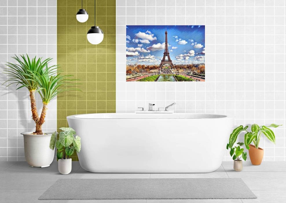 Tile Mural/Mosaic Ceramic Panel of Paris Tour Eiffel - Tour Eiffel print - Paris Wall Art - Paris print -Tile Mural - Tile Mosaic
