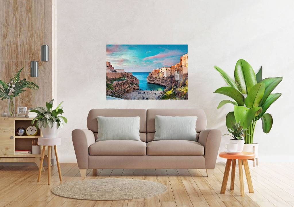 Tile Mural/Mosaic Ceramic Panel of Polignano a Mare - Italy, Puglia - Landscape Wall Art - Tile Mural - Gloss Tiles - Tile Mosaic