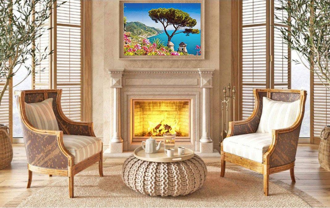 Tile Mural/Mosaic Ceramic Panel of Ravello Amalfi coast - Ravello wall print - Amalfi coast print - Tile Mural - Gloss Tiles - Tile Mosaic