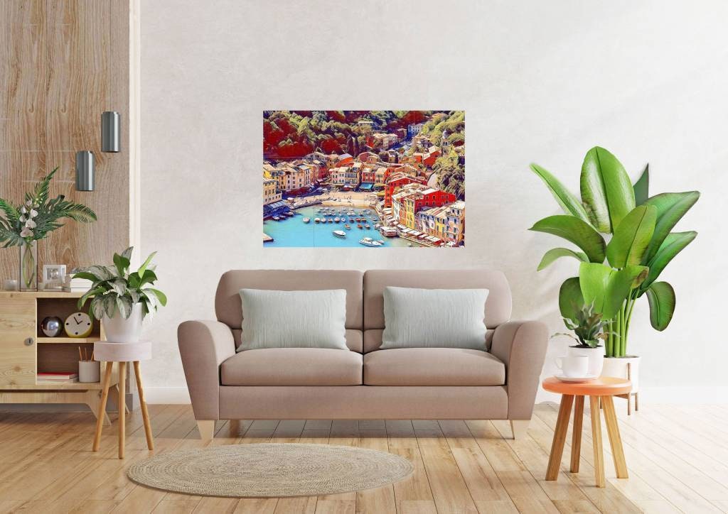 Tile Mural/Mosaic Ceramic Panel of Portofino Italy - Portofino wall print - Portofino Wall Art - Tile Mural - Gloss Tiles - Tile Mosaic