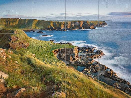 Tile Mural/Mosaic Ceramic Panel of Portnaboe Bay Northern Ireland - Portnaboe Bay print - Ireland Wall Art - Tile Mural - Gloss Tiles