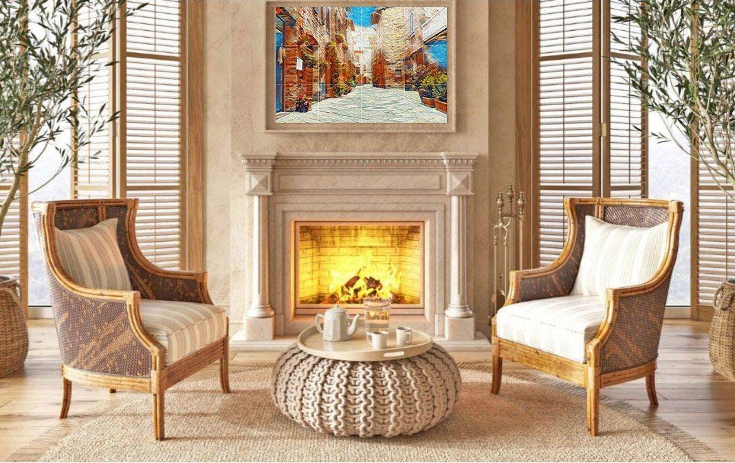 Tile Mural/Mosaic Ceramic Panel of Tuscany Italy Wall Art - Italian Landscape Mural - Tile Mural - Gloss Tiles -Tile Mosaic - Italian Art