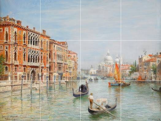 Tile Mural/Mosaic Ceramic Panel of Wilhelm Odelmark Canale Grande - Venice wall print - Venice Wall Art - Tile Mural - Tile Mosaic