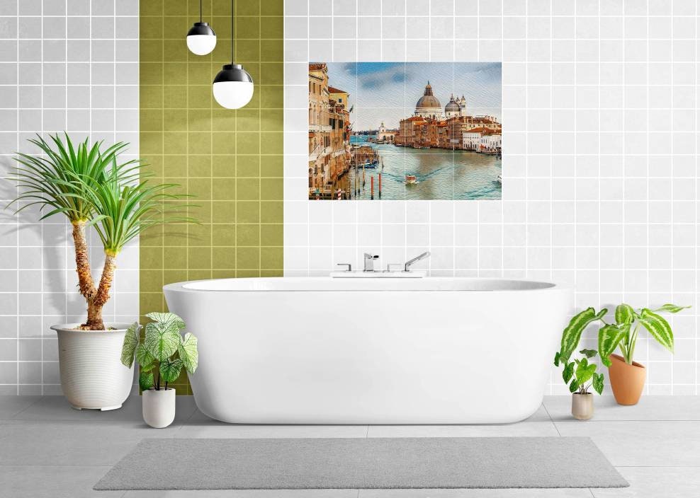 Tile Mural/Mosaic Ceramic Panel of Venice - Venice wall art - Venice wall print - Tile Mural -Gloss Tiles -Tile Mosaic - Kitchen backsplash