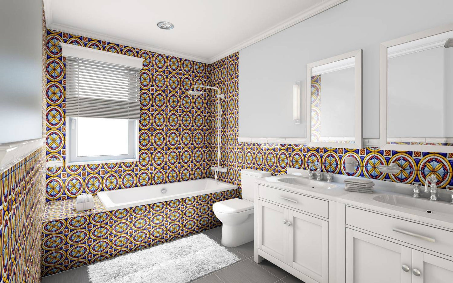 Italian Majolica Ceramic Tiles - Set of 2 Italian Wall Ceramic Tiles - Kitchen Backsplash Tiles, Table Decorative Tiles, Bathroom Tiles
