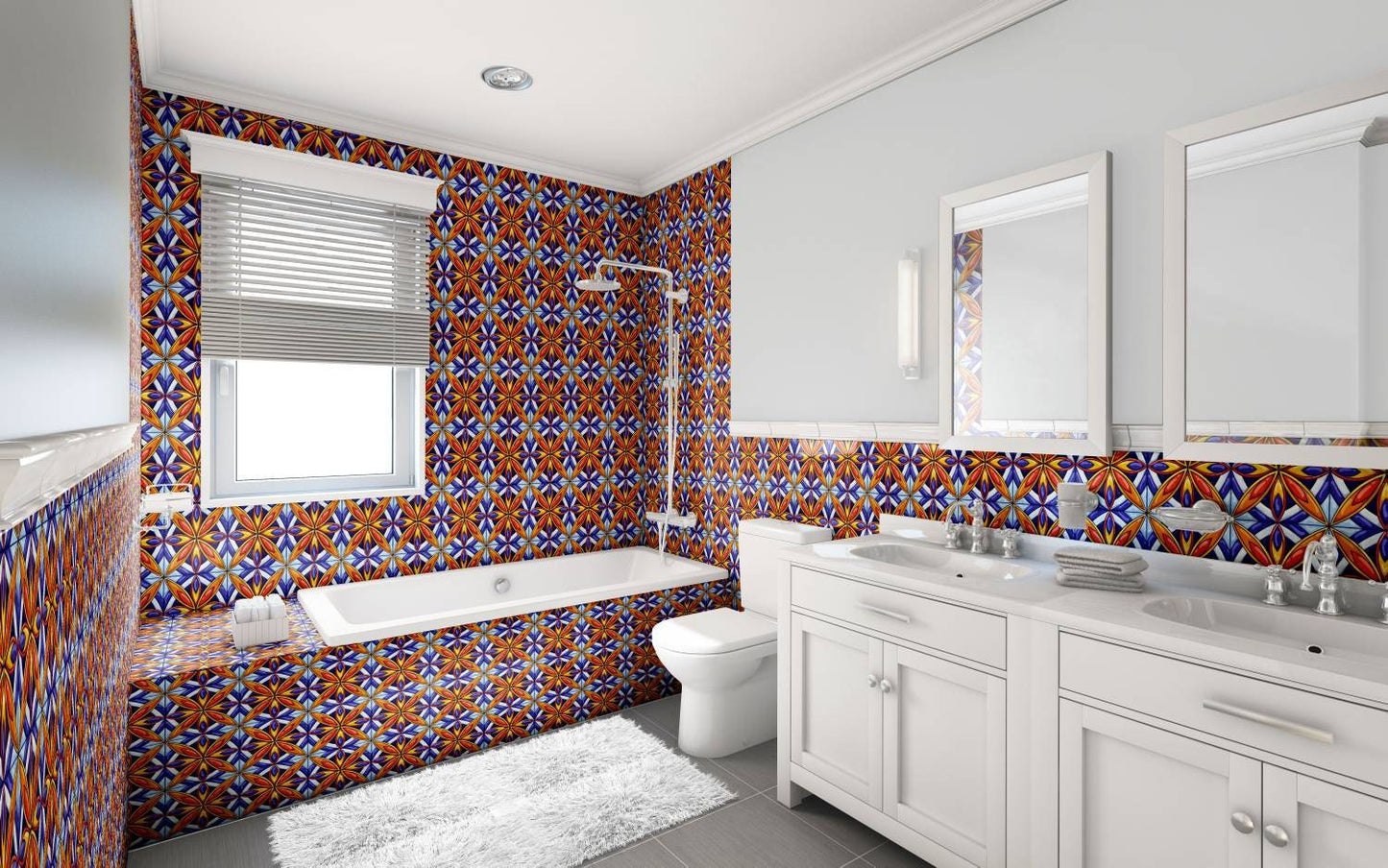 Italian Majolica Ceramic Tiles - Set of 2 Italian Wall Decor Ceramic Tiles -Kitchen Backsplash Tiles, Table Decorative Tiles, Bathroom Tiles