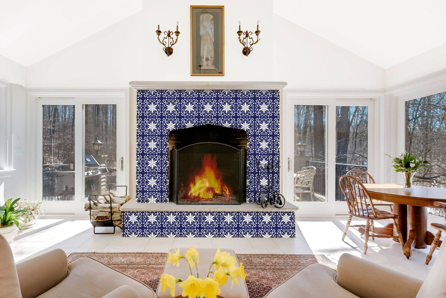 Spanish Ceramic Tiles - Set of 2 Spanish Wall Decor Tiles - Kitchen Backsplash Tiles, Table Decorative Tiles, Bathroom Tiles, Home Decor