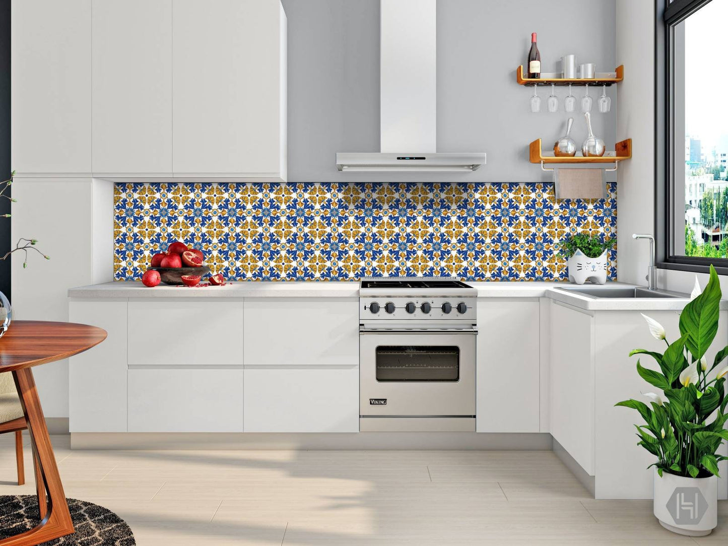 Portuguese Azulejo Tiles - Set of 2 Portuguese Wall Decor Tiles - Kitchen Backsplash Tiles, Table Decorative Tiles, Bathroom Tiles, Coaster