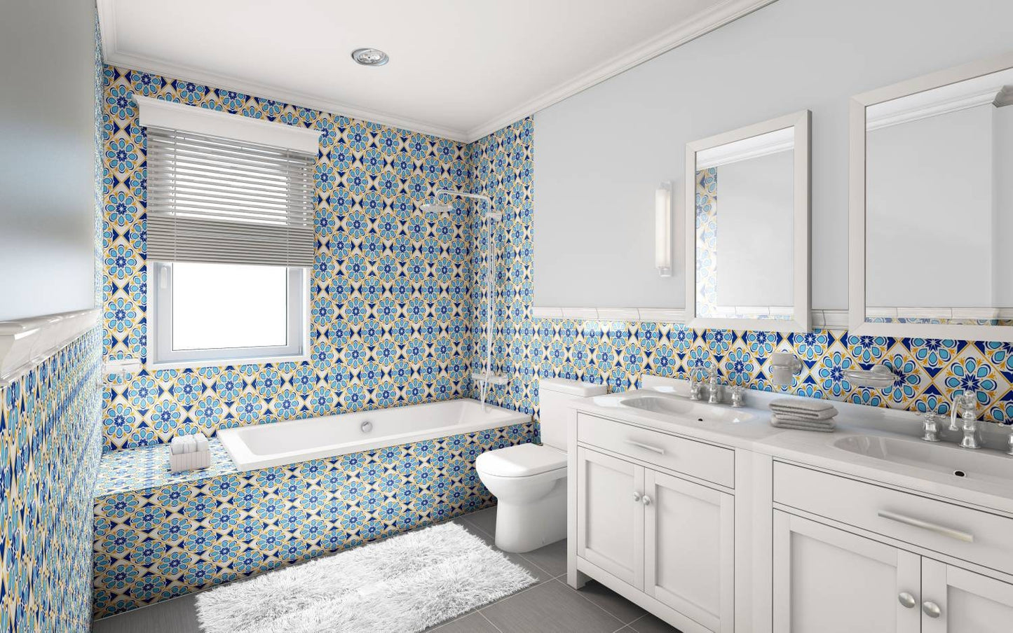 Portuguese Azulejo Tiles - Set of 2 Portuguese Wall Decor Tiles - Kitchen Backsplash Tiles, Table Decorative Tiles, Bathroom Tiles, Coaster